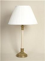 ALEXANDERS 40CM IVORY CRACKLE ORMOLU COLUMN LAMP